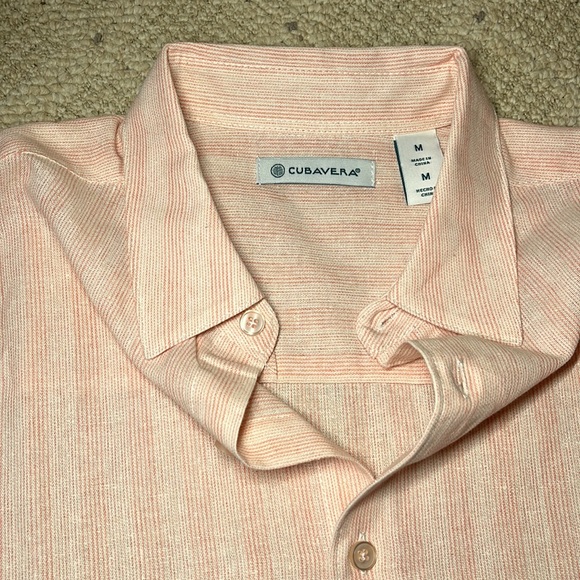 CubaVera striped pink shirt sleeve button up - Picture 2 of 6